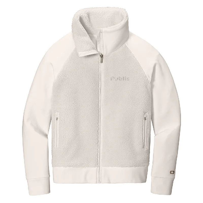Price Break padded puffer coatOGIO® Ladies Luuma Sherpa Full-Zip - Ivory Snow