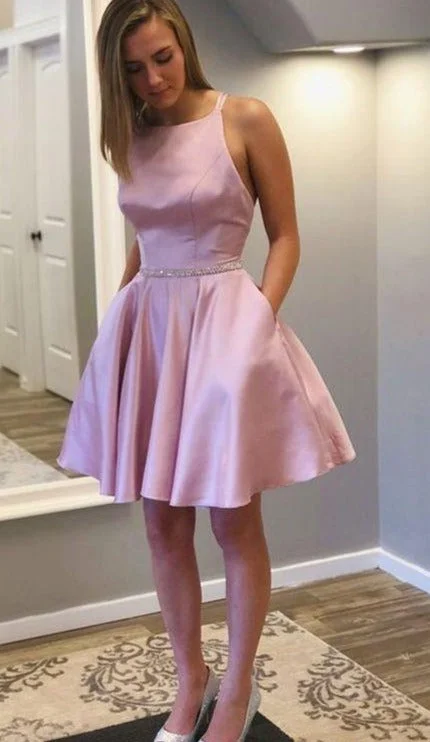 Midnight Madness stylish dressstylish dressCriss-Cross Back Short Homecoming Dress with Pocket