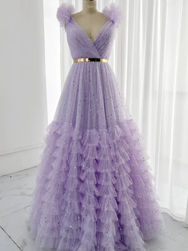 Don’t Miss Out casual slip dresscasual slip dressPrincess Shiny V Neck Lilac Long Prom Dresses, Long Lilac Formal Graduation Evening Dresses SP2874
