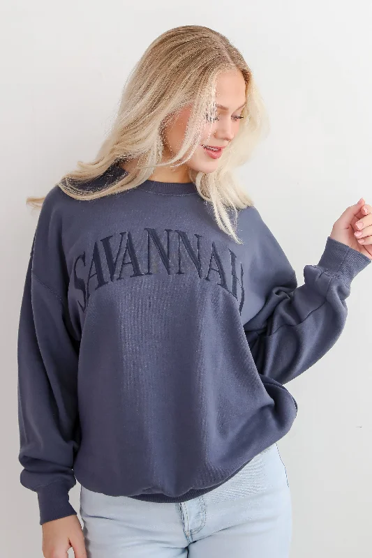 Weekend Special athletic casual sweatshirtSavannah Embroidered Sweatshirt
