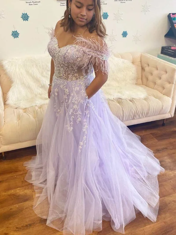 Exclusive Deal casual knit dresscasual knit dressOff Shoulder Purple Lace Long Prom Dresses, Off the Shoulder Lilac Formal Dresses, Purple Evening Dresses SP2674