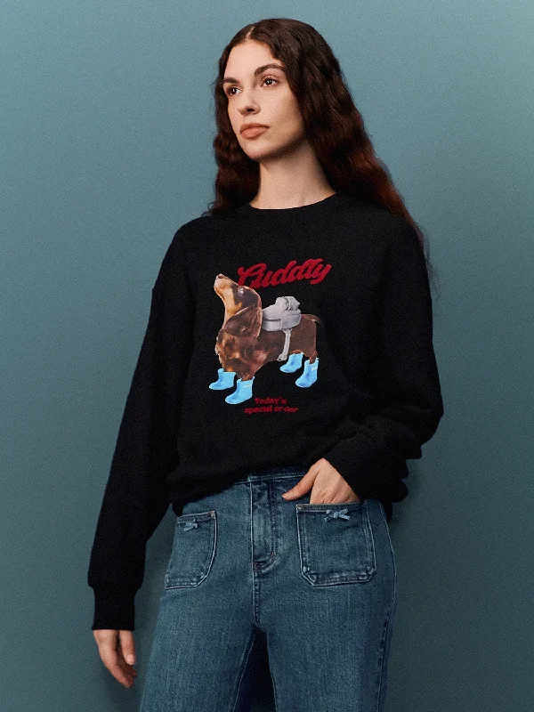 Online Exclusive Crew Neck Loose Sweatshirts