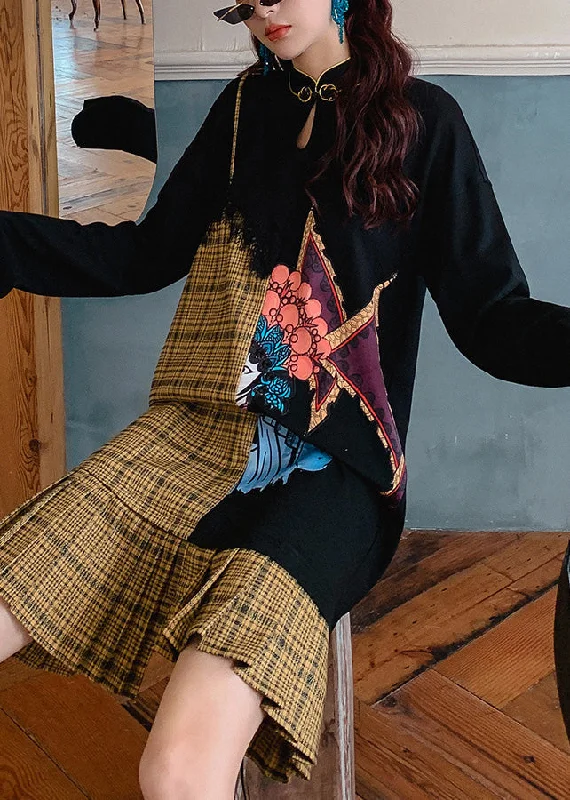 Midnight Madness satin midi dresssatin midi dressCasual Black Stand Collar Print Patchwork Maxi Dress Long Sleeve Midnight Madness satin midi dresssatin midi dressCasual Black Stand Collar Print Patchwork Maxi Dress Long Sleeve