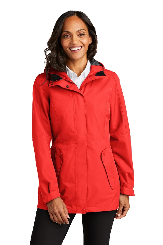 Final Markdown vintage coatPort Authority Womens Collective Waterproof Full Zip Hooded Jacket - Pepper Red - Closeout