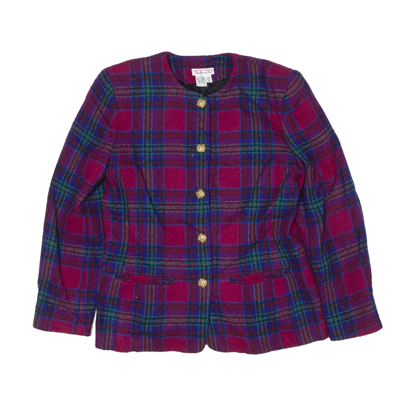Exclusive Access stylish raincoatTALBOTS Blazer Jacket Red Wool 90s Plaid Womens S