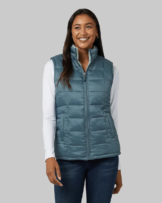 Online Only insulated trench coatWOMEN'S REVERSIBLE SHERPA-LINED VEST