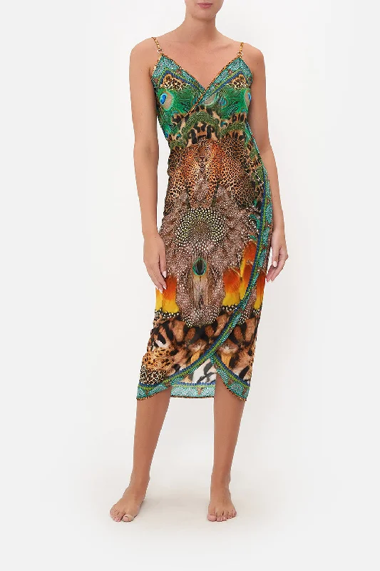 Price Rollback SARONG WITH STRAPS AND TRIM DETAIL SURREALIST XANADU