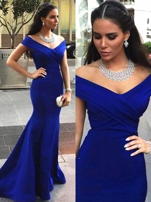 Super Deal luxury dressluxury dressElegant Off Shoulder Royal Blue Mermaid Prom Dresses, Mermaid Formal Dresses