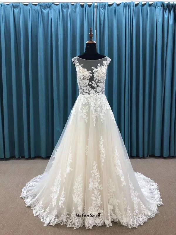 formal dressSexy Illusion Lace Wedding Dress