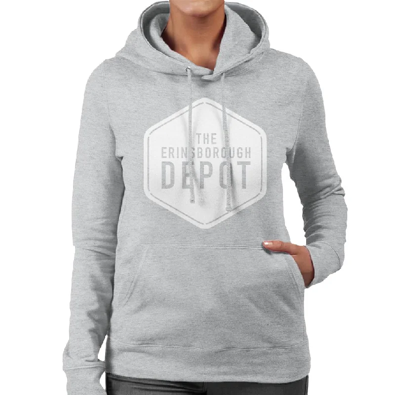 sporty hoodieNeighbours The Erinsborough Depot White Logo Women's Hooded Sweatshirt