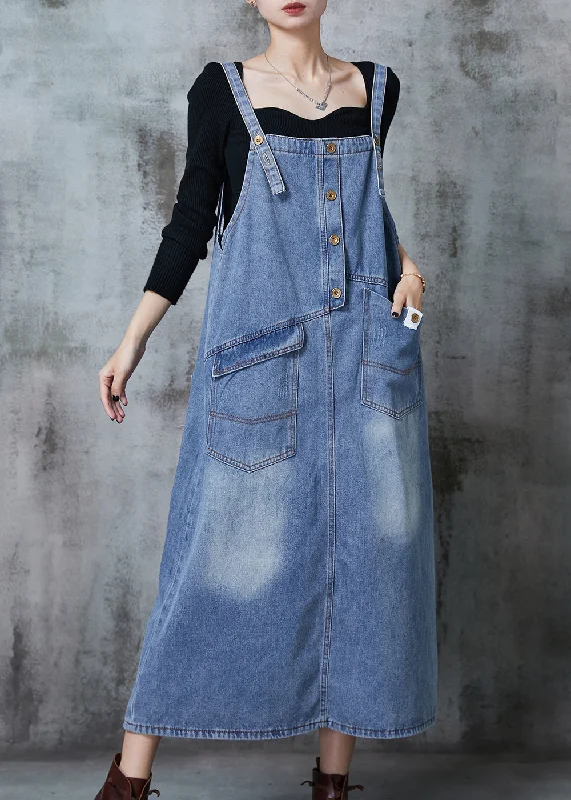 knit dressBoho Blue Oversized Patchwork Denim Dress Summer