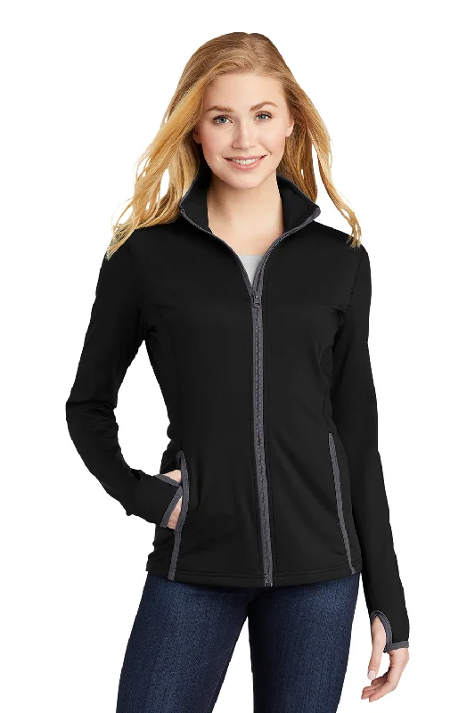 insulated trench coatSport-Tek Womens Sport-Wick Moisture Wicking Full Zip Jacket - Black/Charcoal Grey