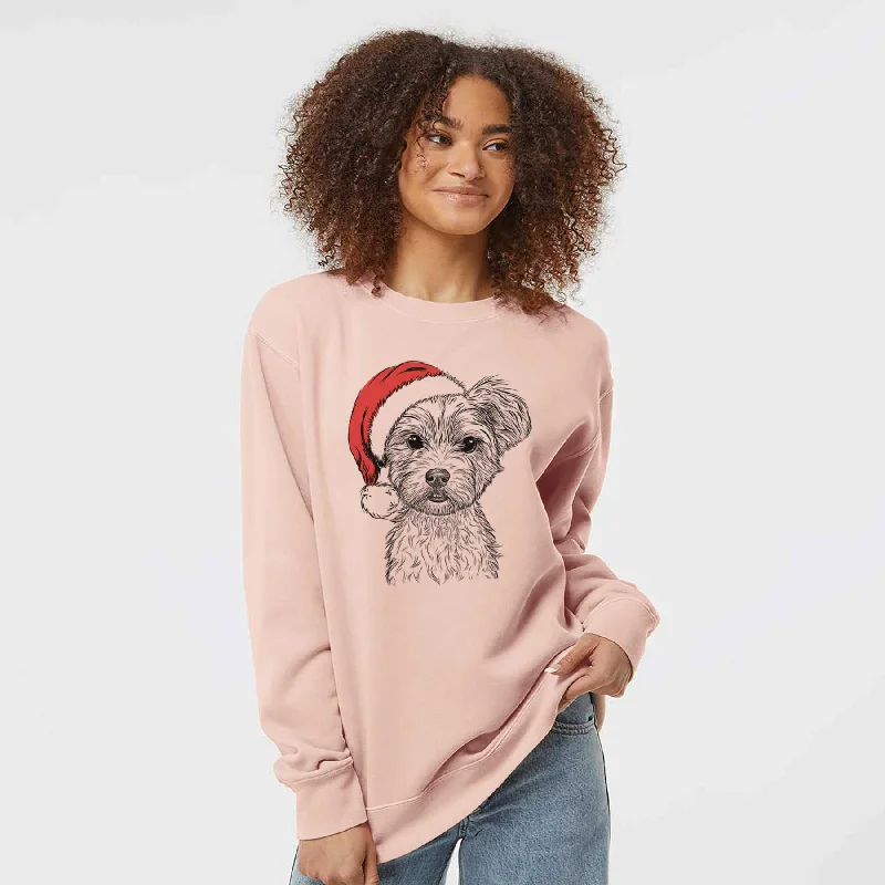 Clearance Event modern athletic hoodieSanta William Mitchell Newman the Yorkshire Terrier - Unisex Pigment Dyed Crew Sweatshirt