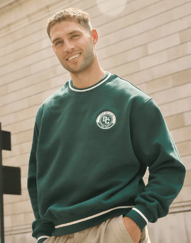 Extra Discounts oversized sports sweatshirtVarsity Crew in Mountain Green