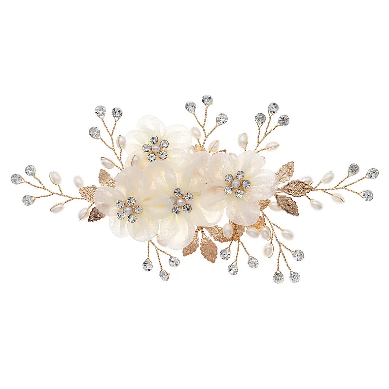 Limited Time Offer sleek midi dresssleek midi dressBeautiful white flower handcrafted hair clip Wedding hair accessories Diamond pearl hair clip 753896048928