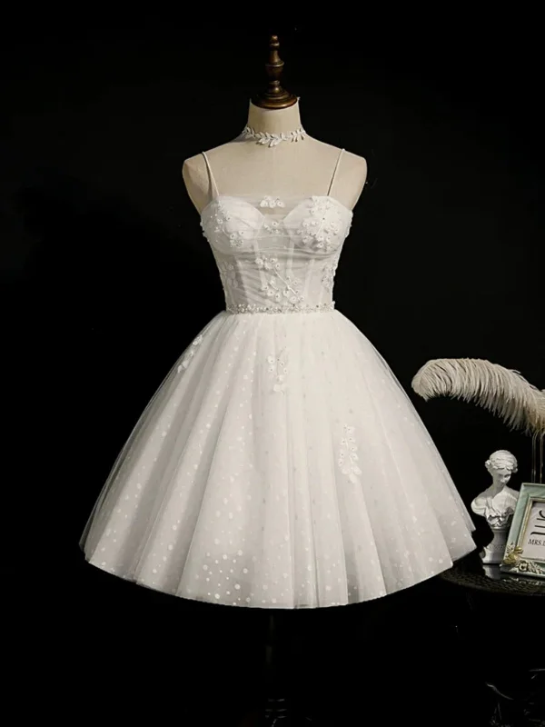 Special Price cocktail party dresscocktail party dressSweetheart Neck White Lace Prom Dresses, Short Ivory Lace Homecoming Dresses, White Formal Evening Dresses SP2998