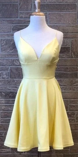 Exclusive Savings pleated maxi dresspleated maxi dressShort Yellow Criss-Cross Back Homecoming Dress
