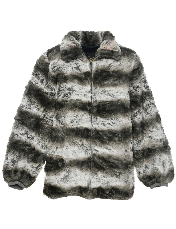 Buy More, Save More contemporary trench coatMulti-colour Faux Fur Jacket - M