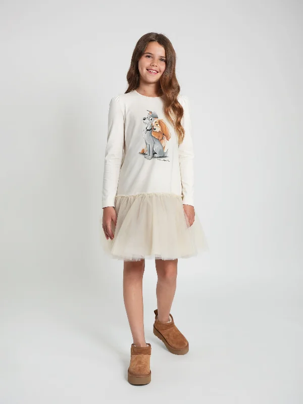 chic dressMonnalisa Girls Disney's Lady and The Tramp Dress in Ivory