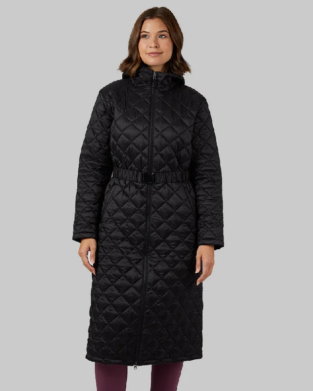 Final Markdown long-sleeve winter jacketWOMEN'S DIAMOND QUILTED MAXI POLY-FILL COAT