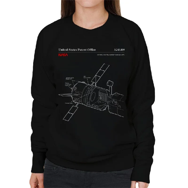 Super Bargain streetwear gym sweatshirtNASA Automated Transfer Vehicle Blueprint Women's Sweatshirt Super Bargain streetwear gym sweatshirtNASA Automated Transfer Vehicle Blueprint Women's Sweatshirt