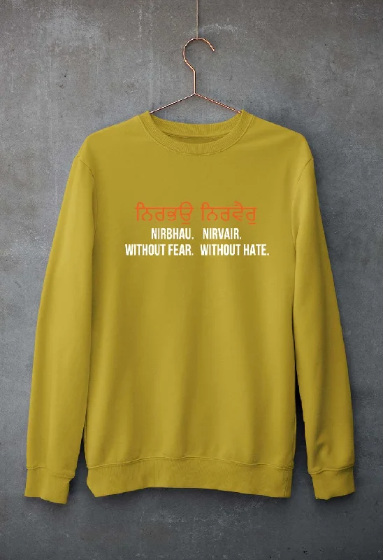 premium gym hoodieNirbhau Nirvair Unisex Sweatshirt for Men/Women