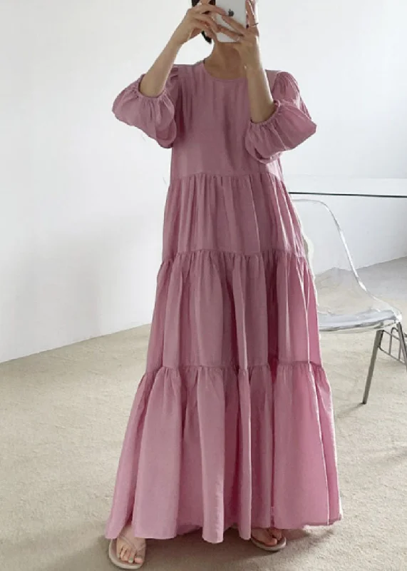 Unmissable Offer chic dresschic dressRose Backless Cotton Long Dresses Exra Large Hem Bracelet Sleeve