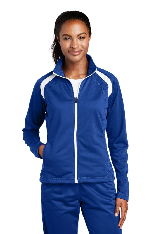 Sale Event versatile coatSport-Tek Womens Full Zip Track Jacket - True Royal Blue/White