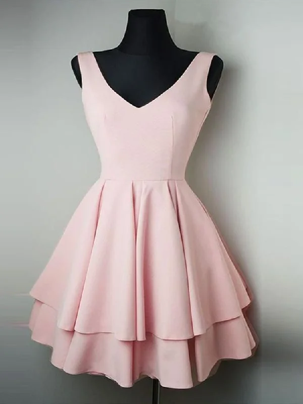 Value Deals backless dressbackless dressCheap Simple V Neck Pink Homecoming Dresses Short Prom Dresses Online, Cute Pink Graduation Dresses, Formal Dresses, Evening Dresses