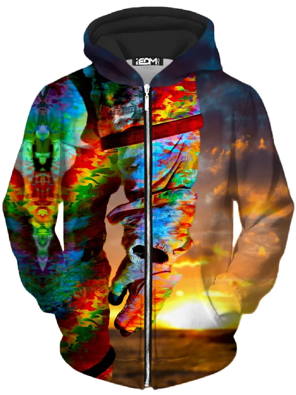 Price Rollback warm hooded jacketAstronaut Arm Unisex Zip-Up Hoodie