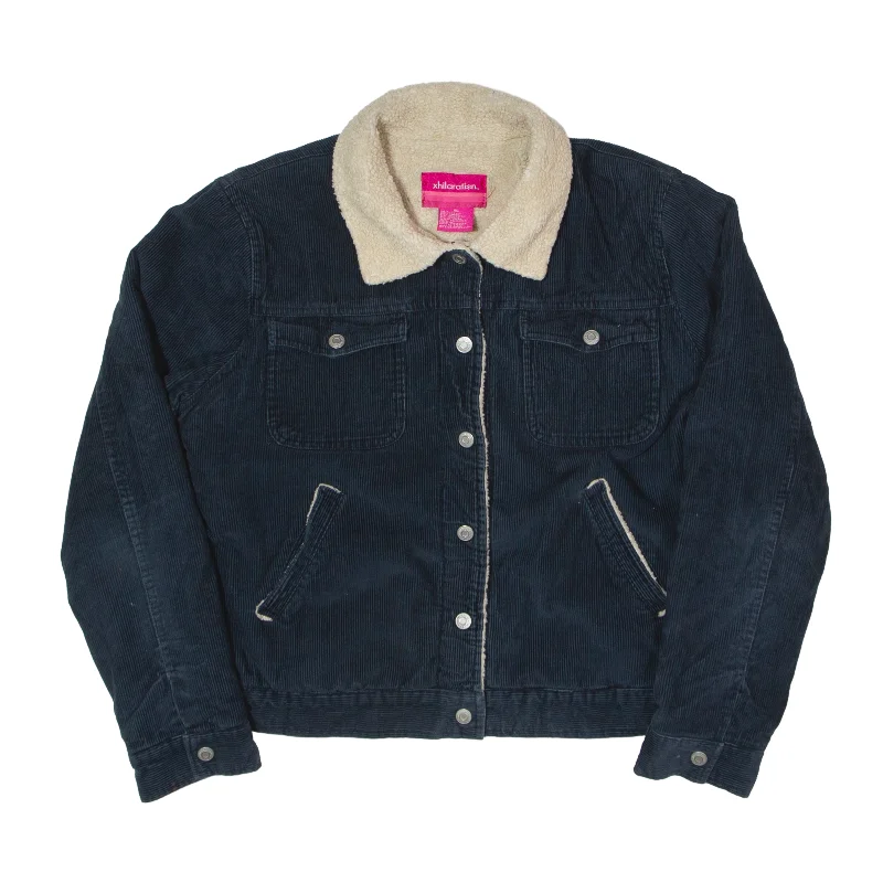 Must-Have Deals vintage trench coatXHILARATION Sherpa Lined Corduroy Jacket Blue Womens XL