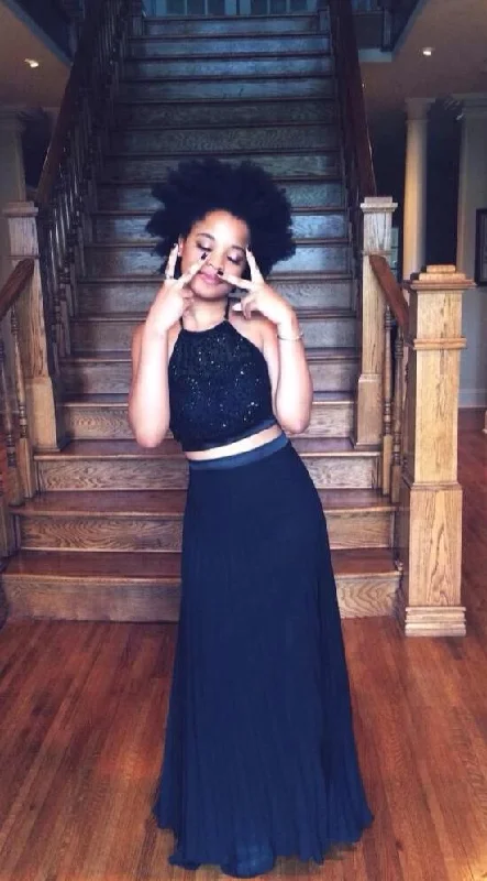 Can't Miss off-shoulder dressoff-shoulder dressTwo Piece Black Prom Dress