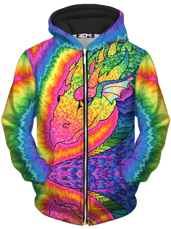 Big Discounts warm hooded sweatshirtRainbow Dragon Unisex Zip-Up Hoodie