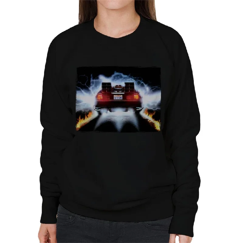 urban activewear hoodieBack to the Future Delorean Taking Off For Time Travel Women's Sweatshirt