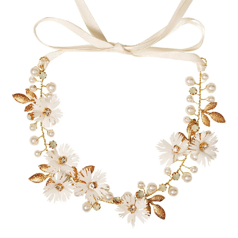 Get It Before It’s Gone ruffle dressruffle dressBridal Headpieces Girls hair pieces Fabric flowers Pearl soft chain headpieces  650978170351
