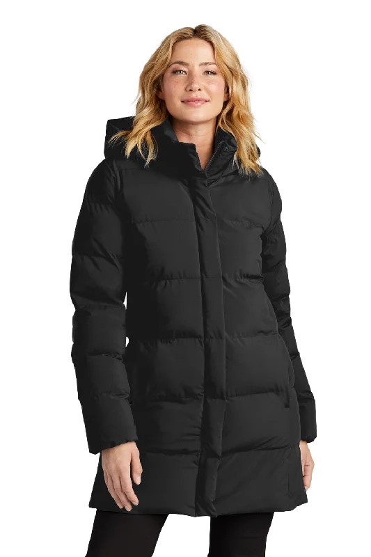 chic wool coatMercer+Mettle Womens Water Resistant Full Zip Hooded Puffy Parka - Deep Black