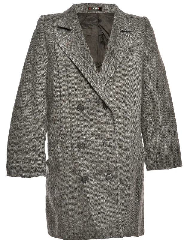 Epic Deals contemporary trench coatHerringbone Wool Coat - M