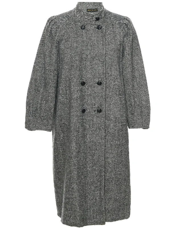 cozy wool-blend coatDouble Breasted Wool Coat - M