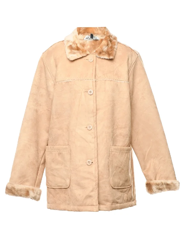 Price Buster vintage coatFaux Fur Lining Midi Length Coat - L
