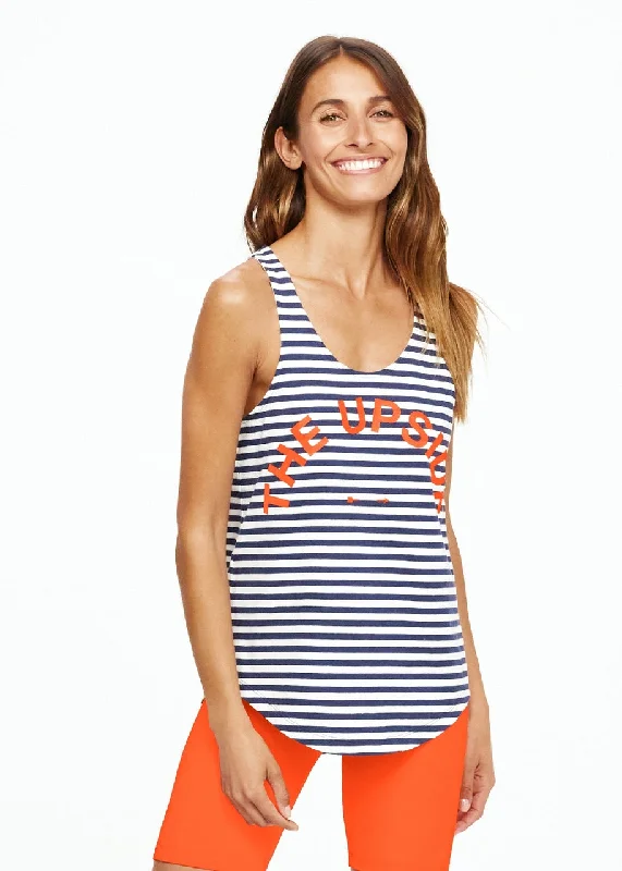 Special Savings fitted workout hoodieIssy Tank- Navy/White
