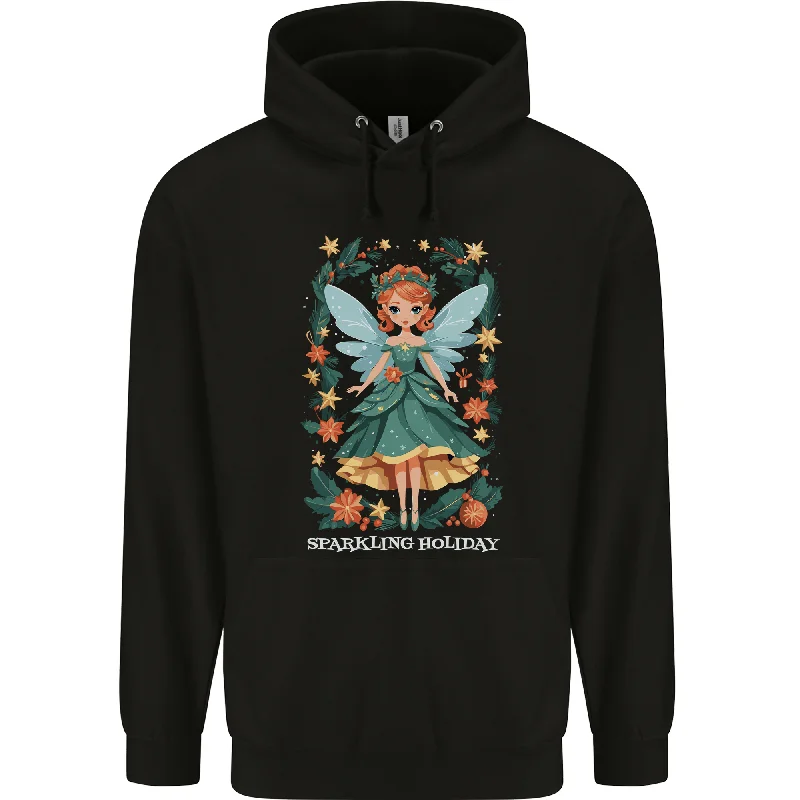 slim fit hoodieA Christmas Fairy Sparkling Holiday Xmas Mens 80% Cotton Hoodie