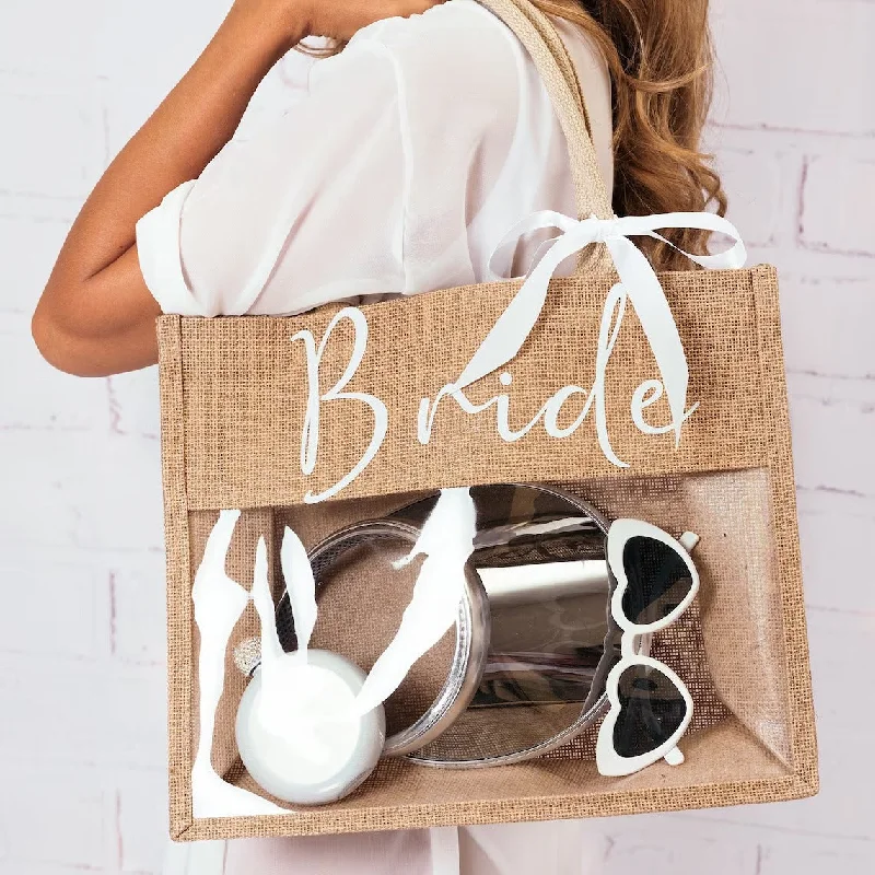 Final Clearance puff sleeve dresspuff sleeve dressPrinted lettering Bride Beach wedding decoration honeymoon trip ribbon makeup bag bridal gift 787520922805