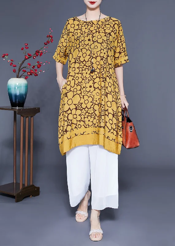 Online Only trendy mini dresstrendy mini dressBohemian Yellow O-Neck Print Silk Maxi Dress Summer Online Only trendy mini dresstrendy mini dressBohemian Yellow O-Neck Print Silk Maxi Dress Summer