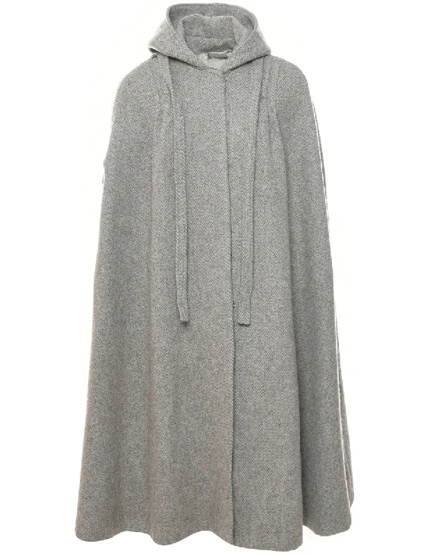 Buy Now functional coatSingle Breasted Hooded Cape - M