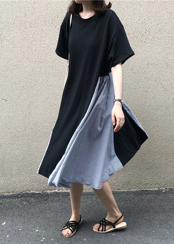 Lowest Prices elegant dresselegant dressBoutique Black O Neck Patchwork False Two Pieces Cotton Dress Summer Lowest Prices elegant dresselegant dressBoutique Black O Neck Patchwork False Two Pieces Cotton Dress Summer