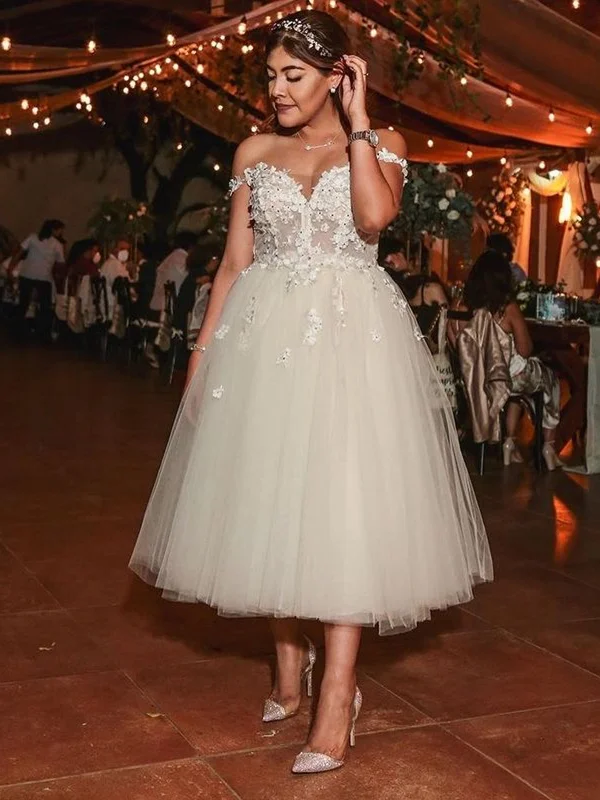 Weekend Flash Sale casual knit dresscasual knit dressOff Shoulder Beaded White Lace Tulle Prom Dresses, Short White Lace Homecoming Dresses, White Formal Graduation Evening Dresses SP2434