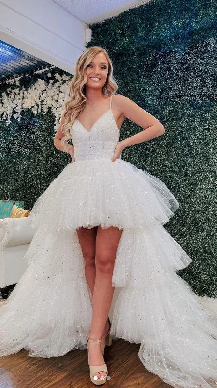 The Best Prices bohemian dressbohemian dressSexy High Low White Sparkle Pageant Dress