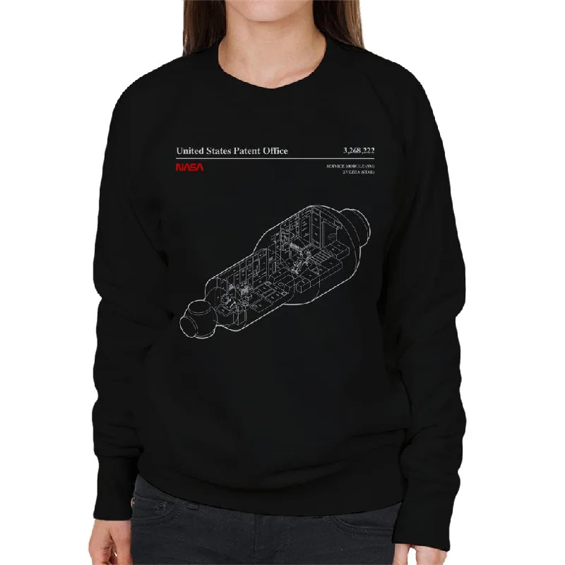 Limited Stock oversized sports sweatshirtNASA Russian Service Module Blueprint Women's Sweatshirt Limited Stock oversized sports sweatshirtNASA Russian Service Module Blueprint Women's Sweatshirt