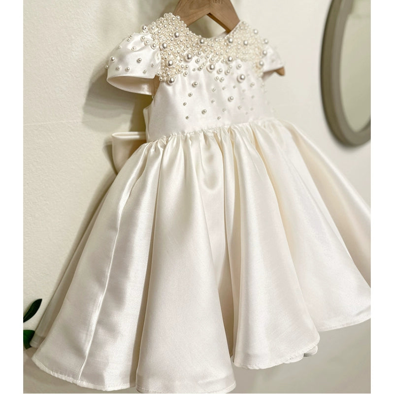 casual shift dressBaby Birthday Party Dress Girls Satin Princess Dress