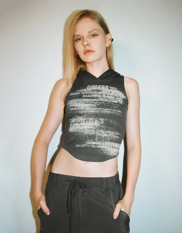 Early Access Printed Hooded Tank Top